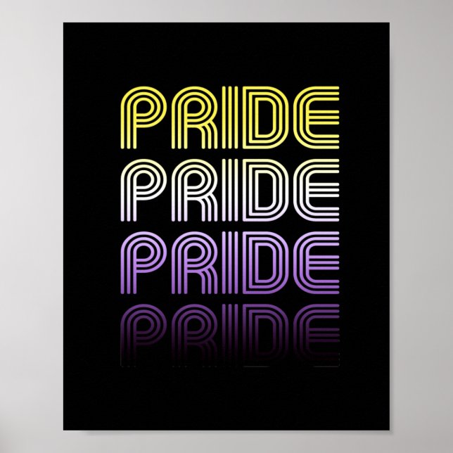 Icke-binär Retro Pride Poster (Framsidan)