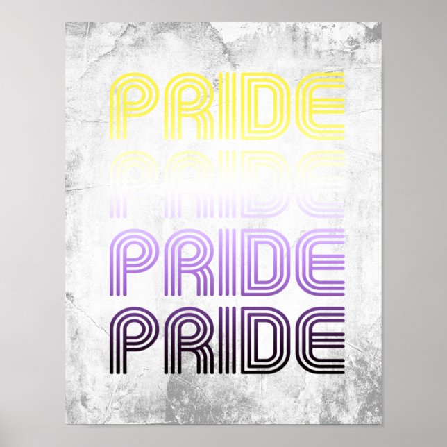 Icke-binär Retro Pride Poster (Framsidan)