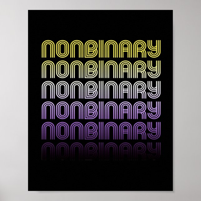 Icke-binär Retro Pride Poster (Framsidan)