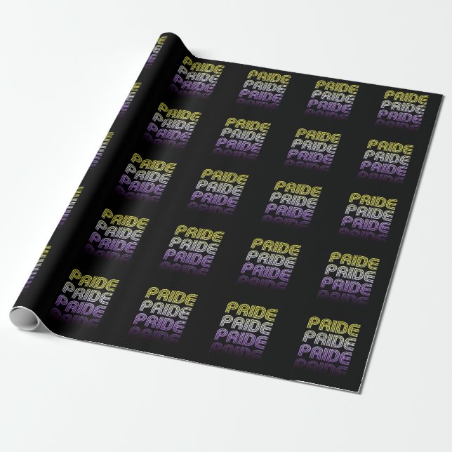 Icke-binär Retro Pride Presentpapper (Utrullad)