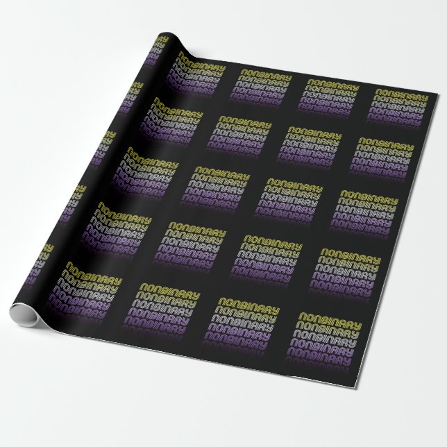 Icke-binär Retro Pride Presentpapper (Utrullad)