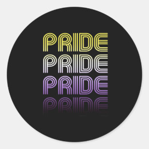 Icke-binär Retro Pride Runt Klistermärke