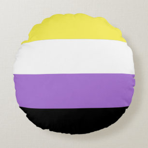 Icke-binär stolthehetsflagga rund kudde