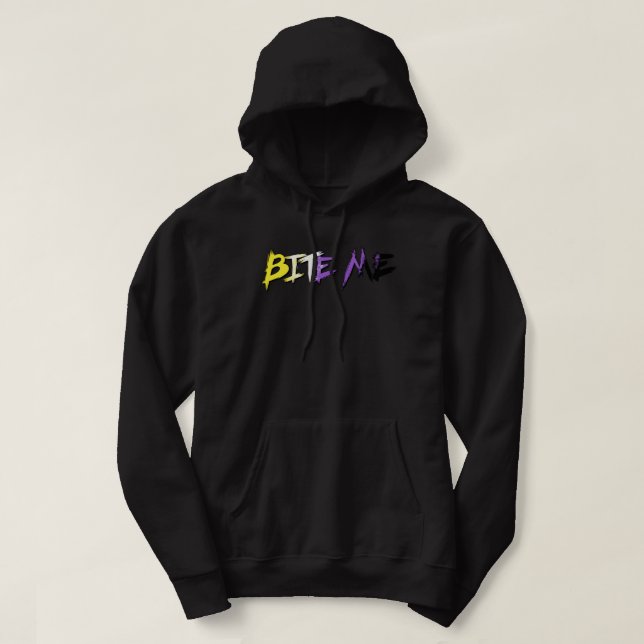 Icke-Binär Stolthet Bit Mig Hoodie (Design framsida)