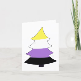 Icke-binär stolthet Holigay-träd Helgkort