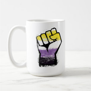 Icke-binär stolthet protest knytnäve kaffemugg