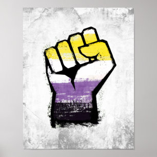 Icke-binär stolthet protest knytnäve poster