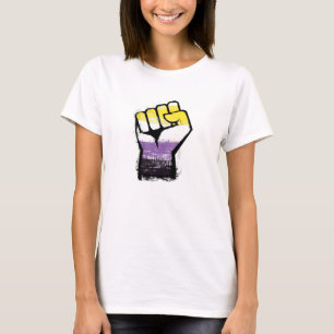 Icke-binär stolthet protest knytnäve t shirt