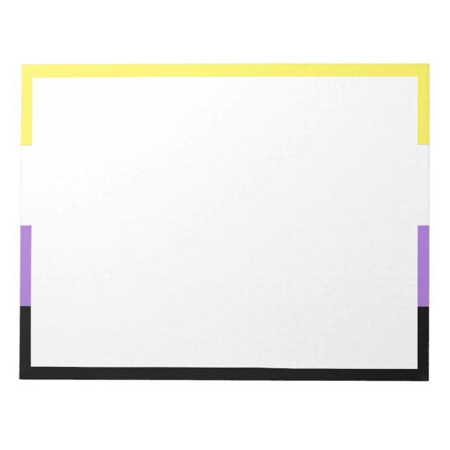 Icke-binär stolthetsflagga anteckningsblock (Framsida)