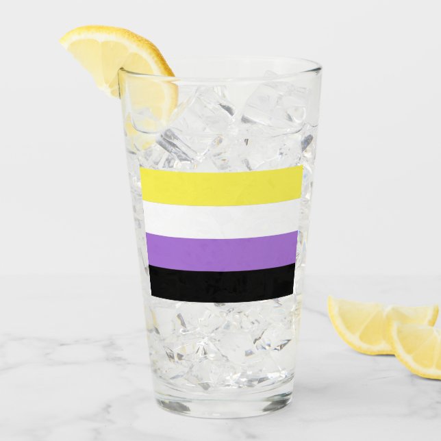 Icke-binär stolthetsflagga glaskopp (Framsida Ice)