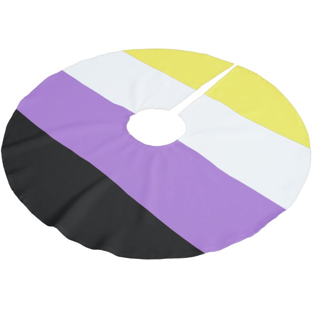 Icke-binär stolthetsflagga julgransmatta borstad polyester (Vinklad)