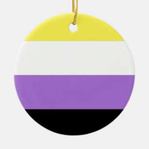 Icke-binär stolthetsflagga julgransprydnad keramik