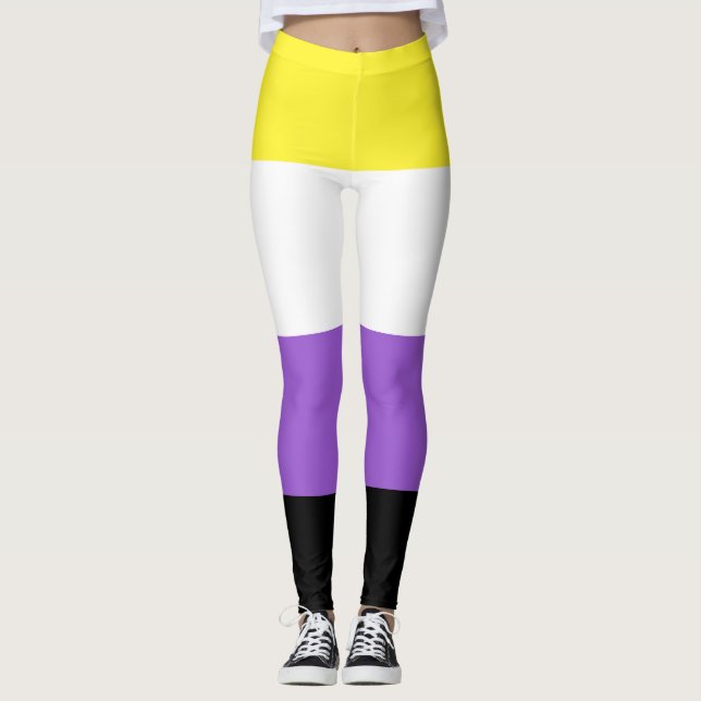 Icke-binär stolthetsflagga leggings (Framsida)