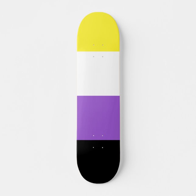 Icke-binär stolthetsflagga mini skateboard bräda 18,5 cm (Framsida)