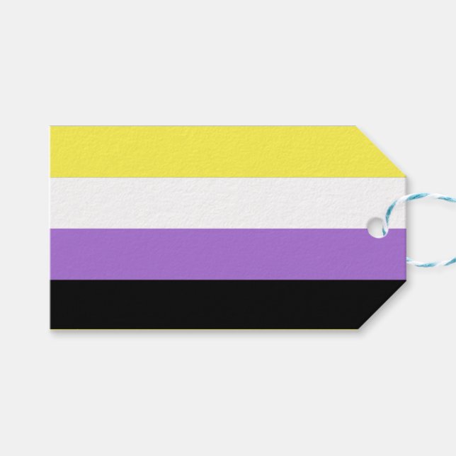 Icke-binär stolthetsflagga presentetikett (Framsidan (Horisontell))