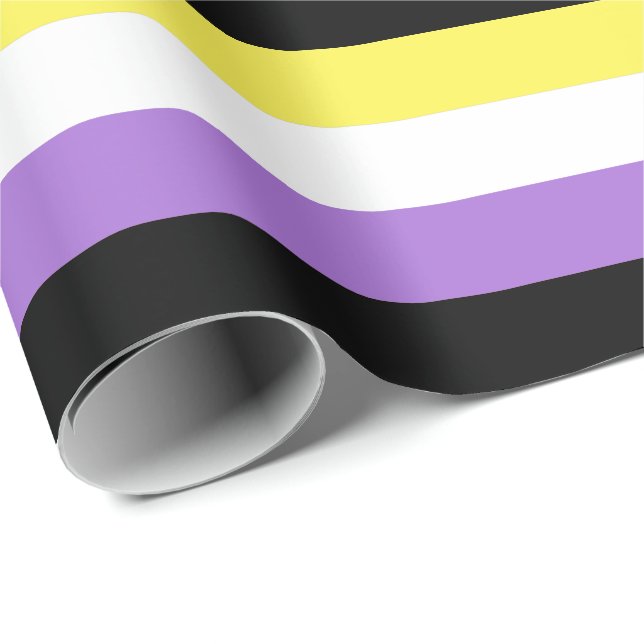 Icke-binär stolthetsflagga presentpapper (Rullad Hörn)