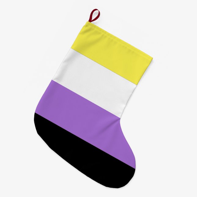 Icke-binär stolthetsflagga stor julstrumpa (Framsidan (Hängande))