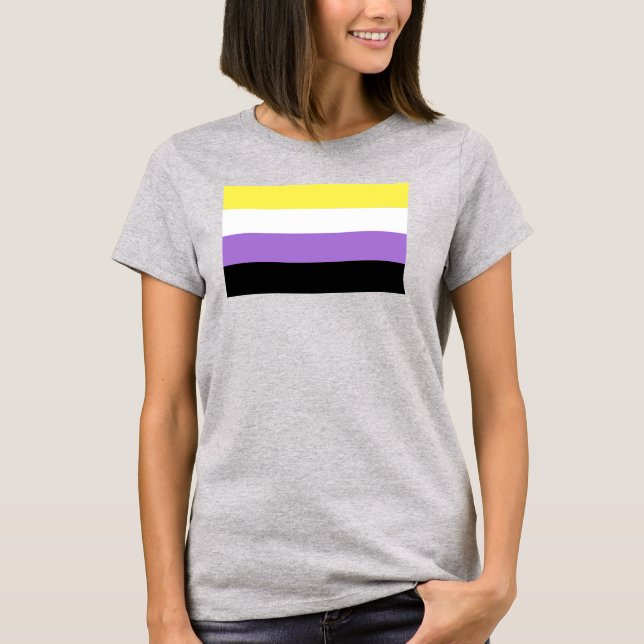 Icke-binär stolthetsflagga t shirt (Framsida)