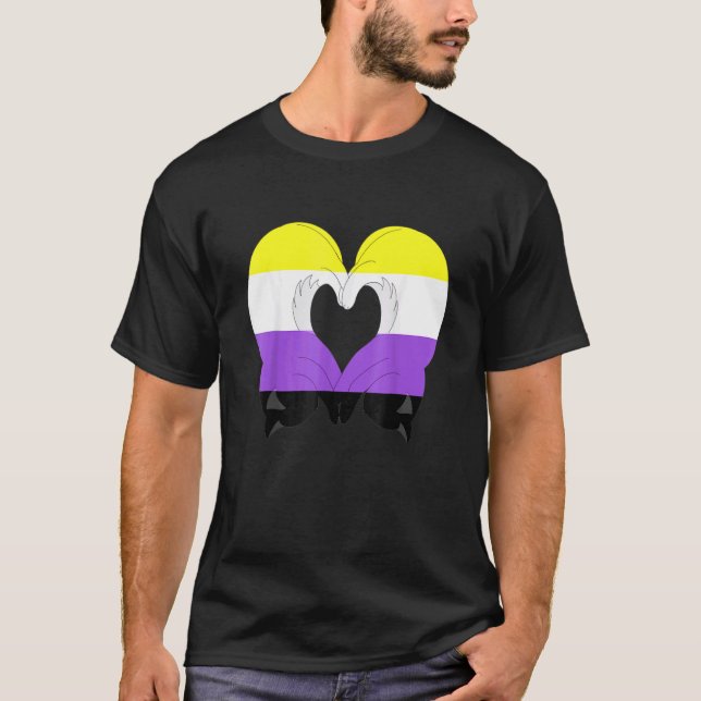 Icke-binär stolthetskatt Lgbt Icke-binär flagga Sö T Shirt (Framsida)