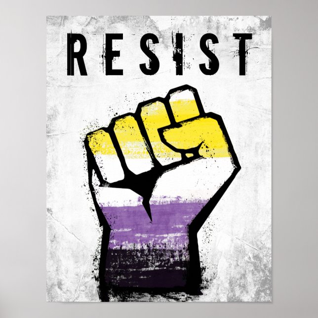 Icke-binär stolthetsnäve poster (Framsidan)