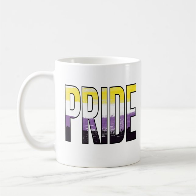 Icke-binär stolthetsord kaffemugg (Vänster)