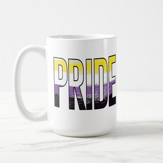 Icke-binär stolthetsord kaffemugg (Vänster)