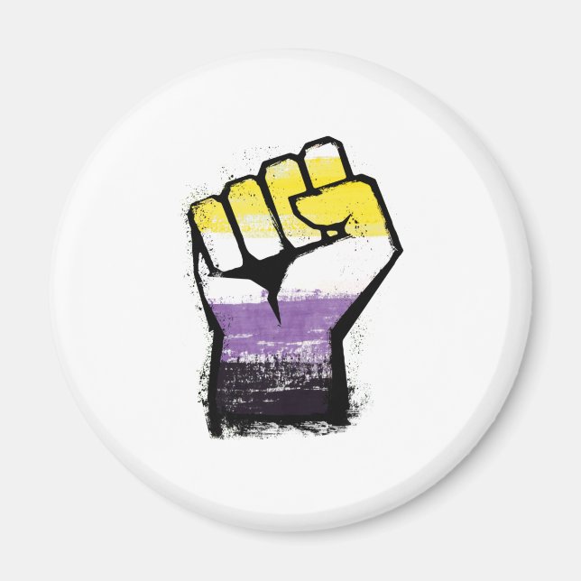 Icke-binär stolthetsprotest näve magnet (Framsidan)