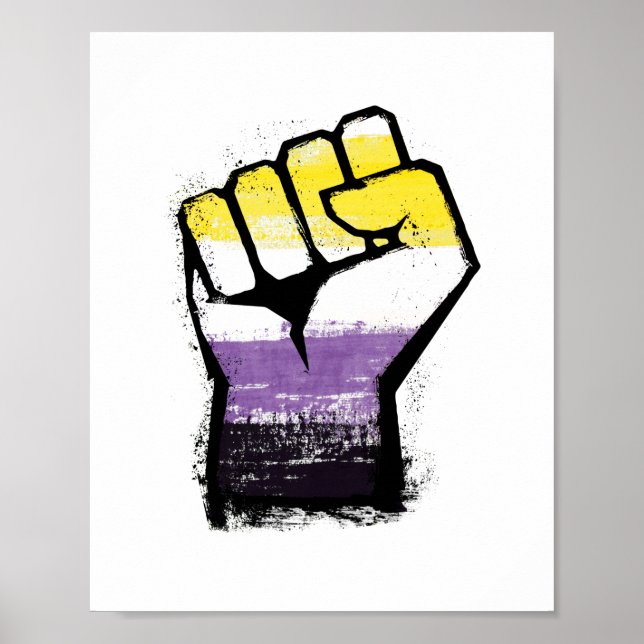 Icke-binär stolthetsprotestnäve poster (Framsidan)