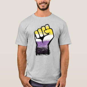 Icke-binär stolthetsprotestnäve t shirt