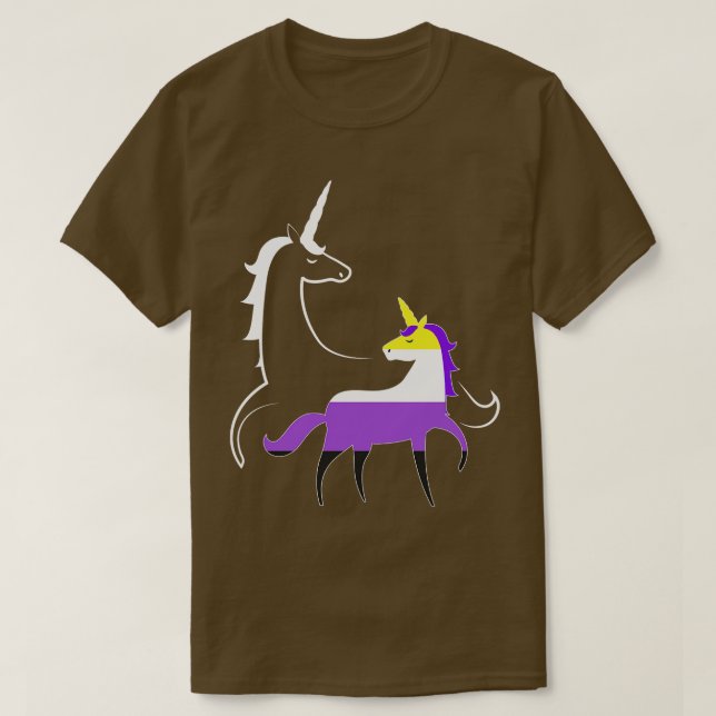 Icke-binär Unicorn Mamma LGBTQ Enby NonBinary Pr T Shirt (Design framsida)