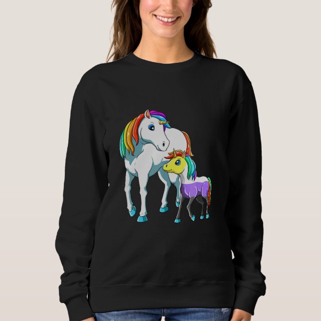 Icke-binär Unicorn-Mamma T Shirt (Framsida)