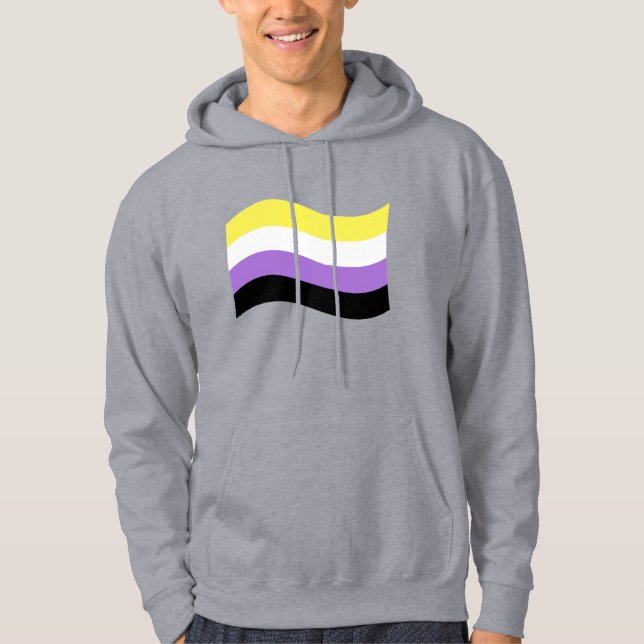 Icke-binär viftande flagga hoodie (Framsida)
