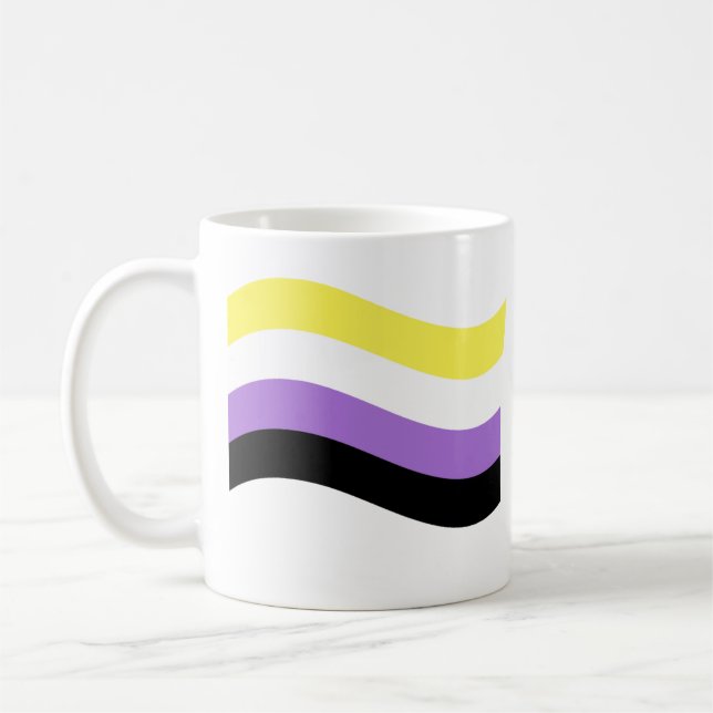 Icke-binär viftande flagga kaffemugg (Vänster)