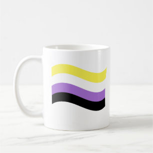 Icke-binär viftande flagga kaffemugg