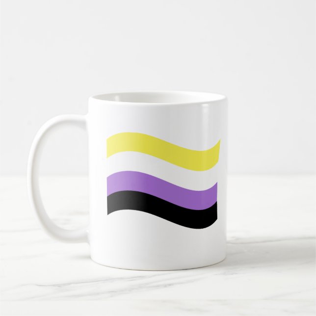 Icke-binär viftande flagga kaffemugg (Vänster)