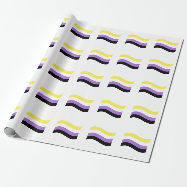 Icke-binär viftande flagga presentpapper (Utrullad)