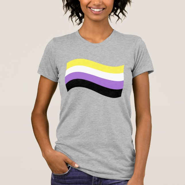 Icke-binär viftande flagga t shirt (Framsida)
