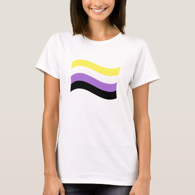 Icke-binär viftande flagga t shirt (Framsida)