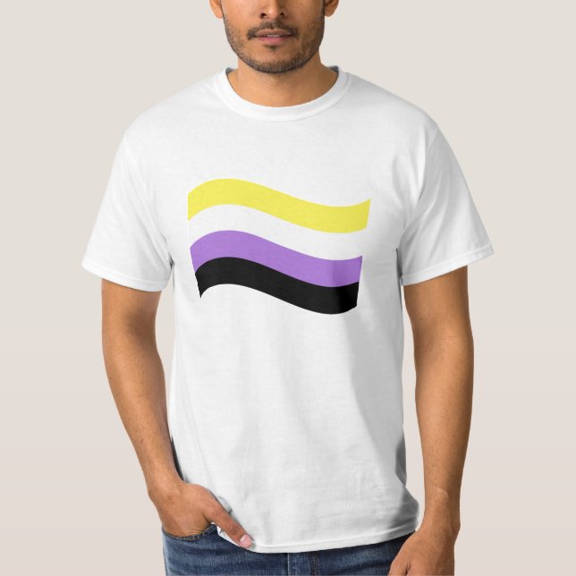 Icke-binär viftande flagga t shirt (Framsida)