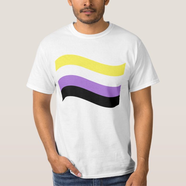 Icke-binär viftande flagga t shirt (Framsida)