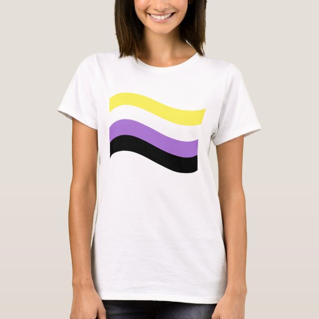 Icke-binär viftande flagga t shirt (Framsida)