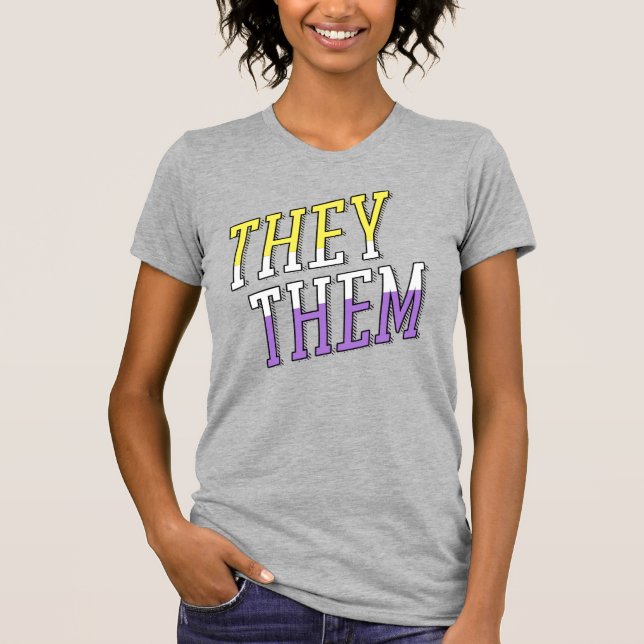 Icke-binära färger för They Them T Shirt (Framsida)