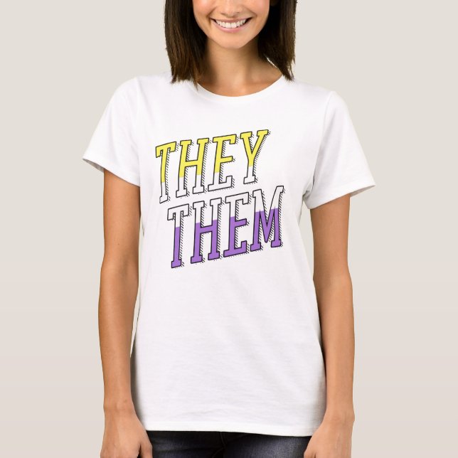 Icke-binära färger för They Them T Shirt (Framsida)