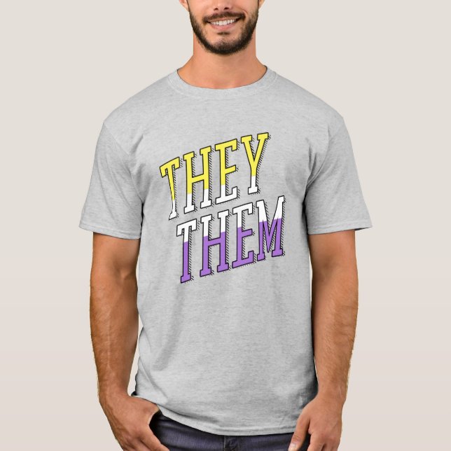 Icke-binära färger för They Them T Shirt (Framsida)