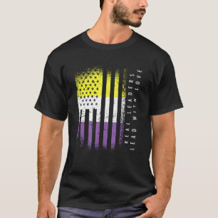 Icke-binära Flagga-enby-ledare leder med Kärlek T Shirt
