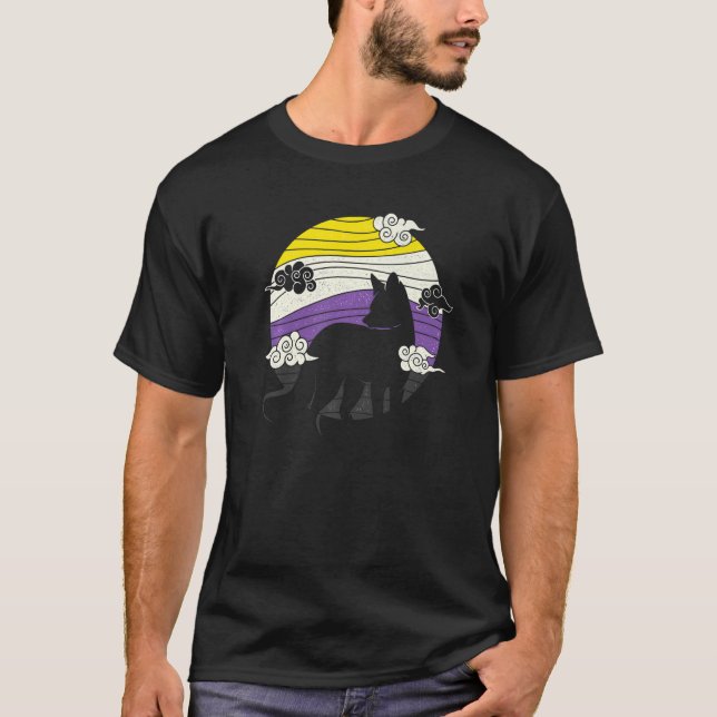 Icke-binära foxgenderkateter, icke-binära Pride-kl T Shirt (Framsida)