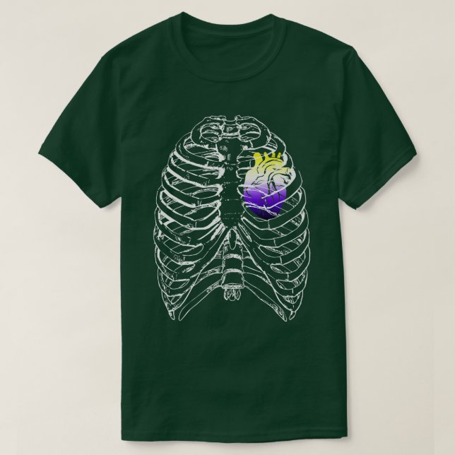 Icke- binärt anatomiskt hjärtavfall NB Enby Pride  T Shirt (Design framsida)