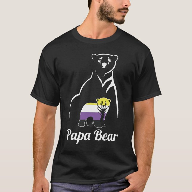 Icke-binärt Bear Enby-Pride för HBT-björn från Pap T Shirt (Framsida)