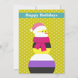 Icke-binärt christmas-kort för snökvinna i snögubb julkort