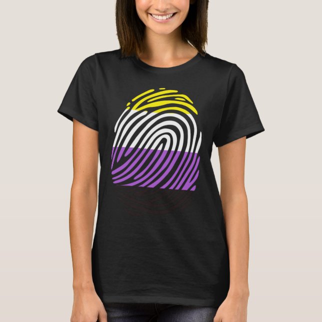 Icke-binärt fingeravtryck t shirt (Framsida)